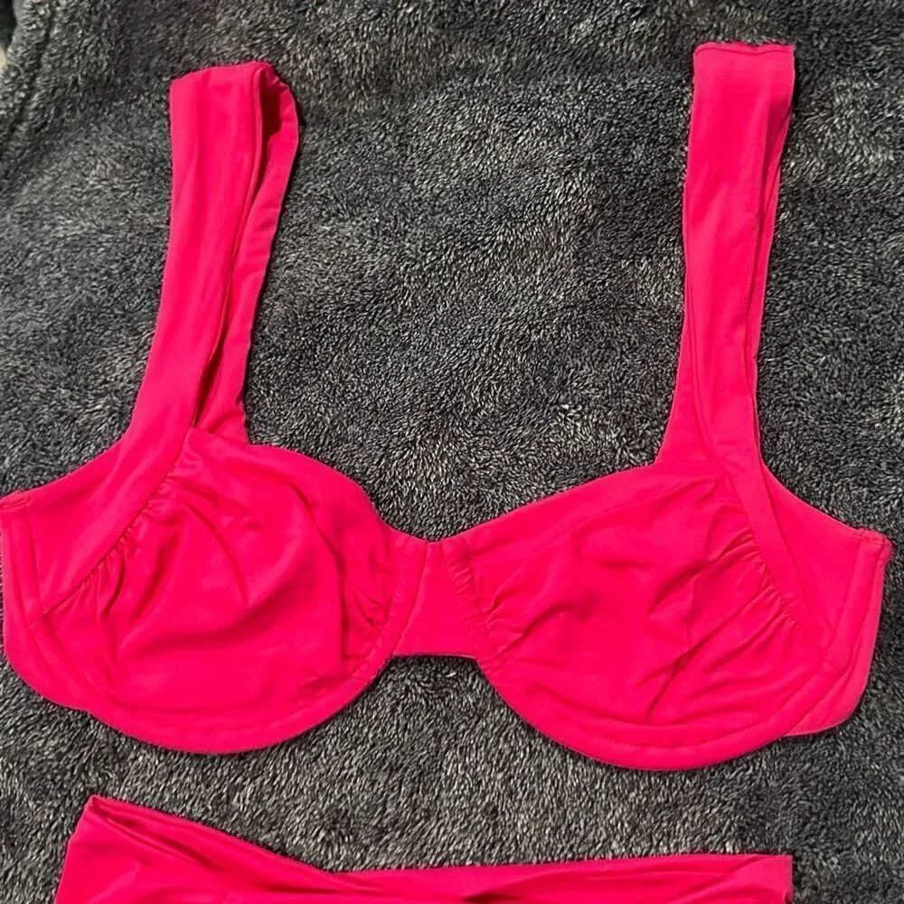 L Space NEW size S Stella bikini swim top Bougainvillea pink